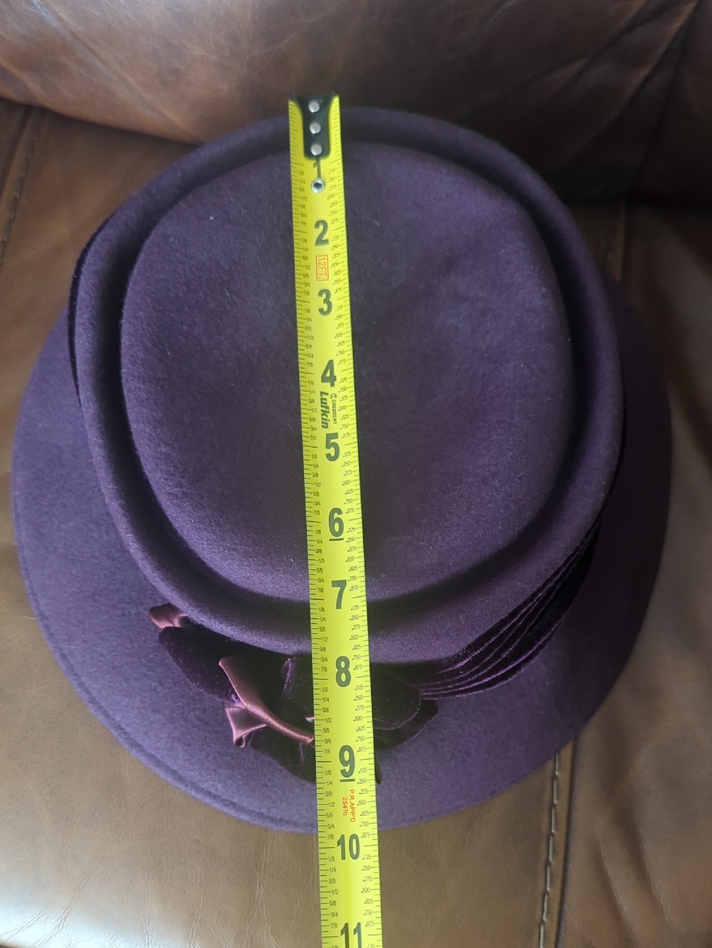 BETMAR Wool Purple Felt Cloche Hat with Decorative Bow - Picture 8 of 10